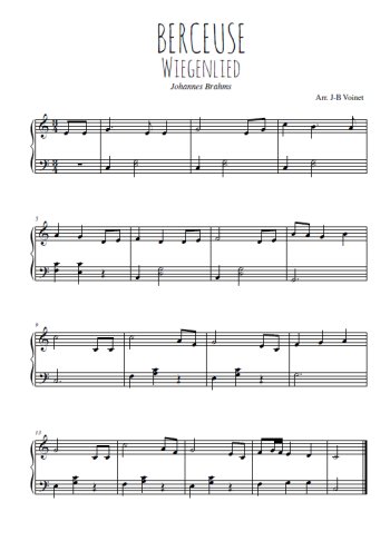 Téléchargez l'arrangement pour piano de la partition de Berceuse, Wiegenlied en PDF